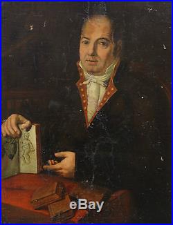 Portrait Homme Epoque Empire Nicolaus Enefs 1808 Huile sur toile Anatomiste