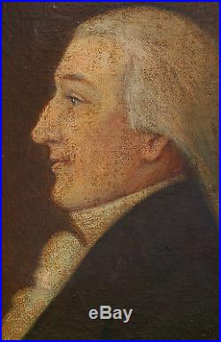 Portrait Homme Profil Epoque XVIIIème siècle Huile sur toile Ecole Française