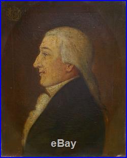 Portrait Homme Profil Epoque XVIIIème siècle Huile sur toile Ecole Française