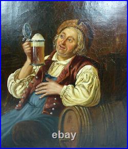 Portrait Huile Sur Toile 19E Siècle Signé NKI-133 Portrait Huile Sur Toile 19E Siècle Signé NKI-133