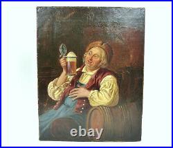 Portrait Huile Sur Toile 19E Siècle Signé NKI-133 Portrait Huile Sur Toile 19E Siècle Signé NKI-133