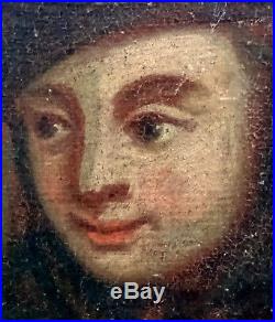 Portrait La Bonne aventure Epoque XVIIème Huile sur toile Chiromancie