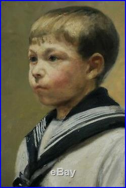Portrait, Le jeune garçon en tenue de marin, 1928, Signé à identifier