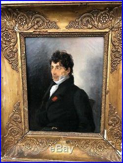 Portrait Romantique, Ecole Française Monogrammé Et Daté 1823