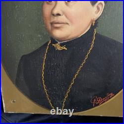 Portrait XIX Ème s Signée Représentant Une Femme, Huile Sur Toile
