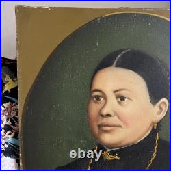 Portrait XIX Ème s Signée Représentant Une Femme, Huile Sur Toile