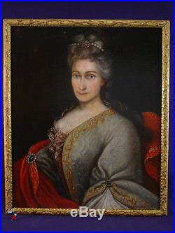 Portrait XVIIIéme peinture femme école Française hst cadre doré Berain