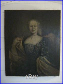 Portrait XVIIIe 1740 épouse de Joseph Gardies école provençale 18e / Gard