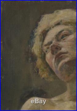 Portrait à l'huile signé Isaac Perlmutter (1866-1932)