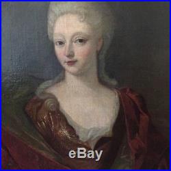 Portrait ancien vers 1700 femme de qualité