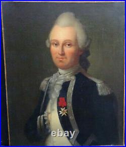 Portrait d'Homme Officier Ecole Française du XVIIIème siècle Huile sur Toile