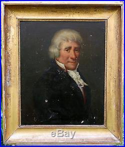 Portrait d'homme Epoque Restauration Huile sur toile Louis XVIII XIXème siècle