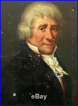 Portrait d'homme Epoque Restauration Huile sur toile Louis XVIII XIXème siècle
