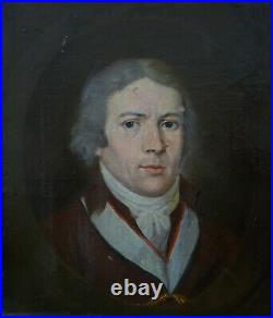 Portrait d'homme Révolution Française école du XVIIIème siècle Huile sur toile