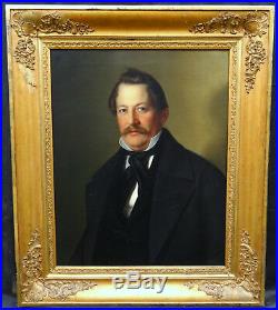 Portrait d'homme époque Second Empire Huile sur toile XIXème siècle