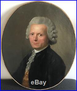 Portrait d'homme huile sur toile vers 1780