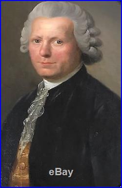 Portrait d'homme huile sur toile vers 1780