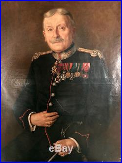 Portrait d'officier. Huile sur toile signée Emile Vauthier datée 1914