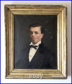 Portrait d'un Jeune Homme XIXème siècle Encadré HST