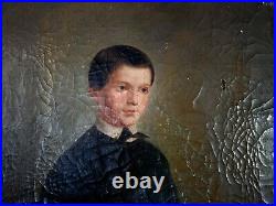 Portrait d'un jeune séminariste Huile sur toile XIXe s. 45,5x37,5 cm