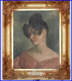 Portrait d'une dame contre ciel bleu REGENCY PÉRIODE vers 1830