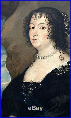 Portrait de Dame de qualité Huile sur toile du XVIIIème siècle