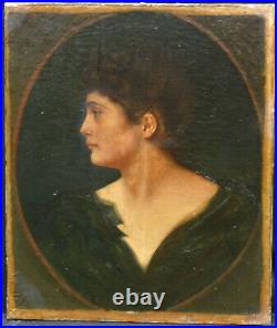 Portrait de Femme Ecole Française de la fin du XIXème siècle Huile sur Toile