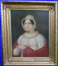 Portrait de Femme Ecole Française du XIXème siècle Huile/Toile