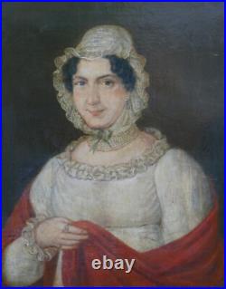 Portrait de Femme Ecole Française du XIXème siècle Huile/Toile