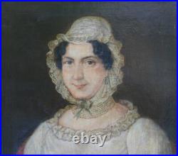 Portrait de Femme Ecole Française du XIXème siècle Huile/Toile