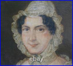 Portrait de Femme Ecole Française du XIXème siècle Huile/Toile