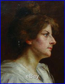 Portrait de Femme Huile Sur Toile Ecole Française fin XIXème siècle