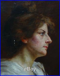 Portrait de Femme Huile Sur Toile Ecole Française fin XIXème siècle