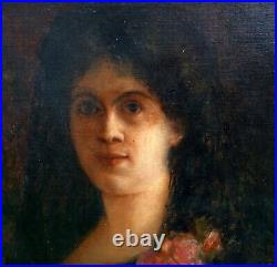 Portrait de Femme Huile Sur Toile du XIXème siècle