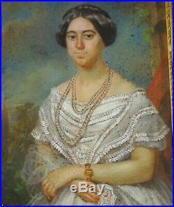 Portrait de Femme Napoléon III Ecole française du XIXème siècle Pastel sur Toile