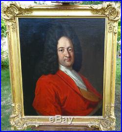 Portrait de Gentilhomme d'Epoque Louis XIV Huile sur Toile début XVIIIème siècle