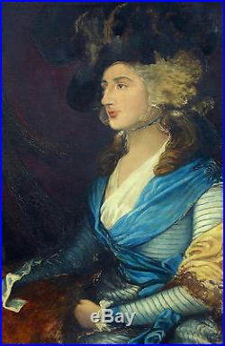 Portrait de Mrs Graham d'après Gainsborough Huile sur toile XIXème siècle