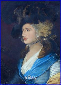 Portrait de Mrs Graham d'après Gainsborough Huile sur toile XIXème siècle