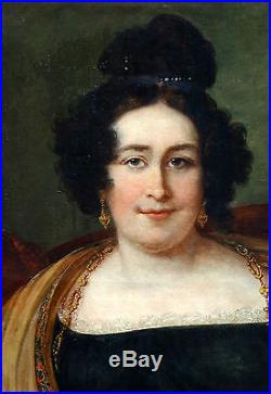 Portrait de femme Ecole Française Huile sur toile XIXème siècle Louis XVIII