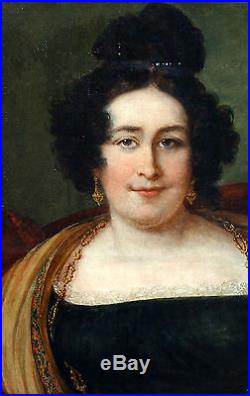 Portrait de femme Ecole Française Huile sur toile XIXème siècle Louis XVIII