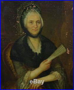 Portrait de femme Ecole française Huile sur Toile du XVIIIème siècle