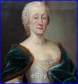 Portrait de femme Ecole française époque louis XV XVIIIème siècle huile sur toil