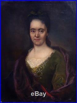 Portrait de femme Epoque Louis XIV Ecole Française Huile sur toile