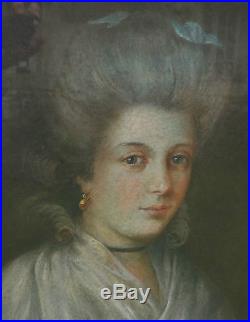 Portrait de femme Louis XVI Ecole Française du XVIIIème siècle Pastel sur toile