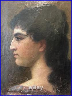 Portrait de femme Néoclassique XVIII Huile sur toile anonyme