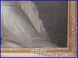 Portrait de femme. Tableau de Charles Brandt 1807. Cadre d'époque