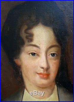 Portrait de femme XVIIèmeEcole française fin du XIXème siècle Huile sur Toile