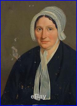 Portrait de femme à la coiffe Ecole française du XIXème siècle Huile sur toile