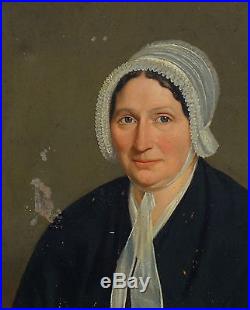Portrait de femme à la coiffe Ecole française du XIXème siècle Huile sur toile