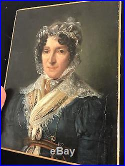 Portrait de femme en huile sur toile L. Boilly vers 1830